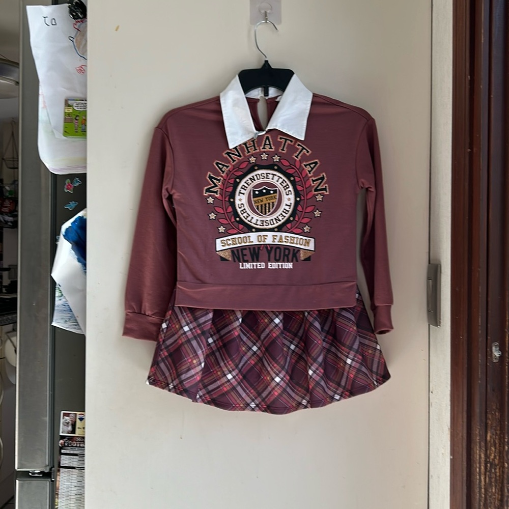 Kids Manhattan School of Fashion Sweatshirt set - Burgundy and White